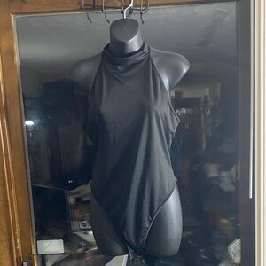 Women’s Black High-Neck Sleeveless Bodysuit – Size L (New, No Tag)
